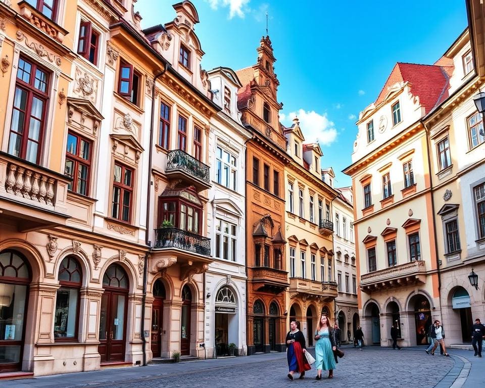 Barocke Fassaden in Sibiu, Rumänien