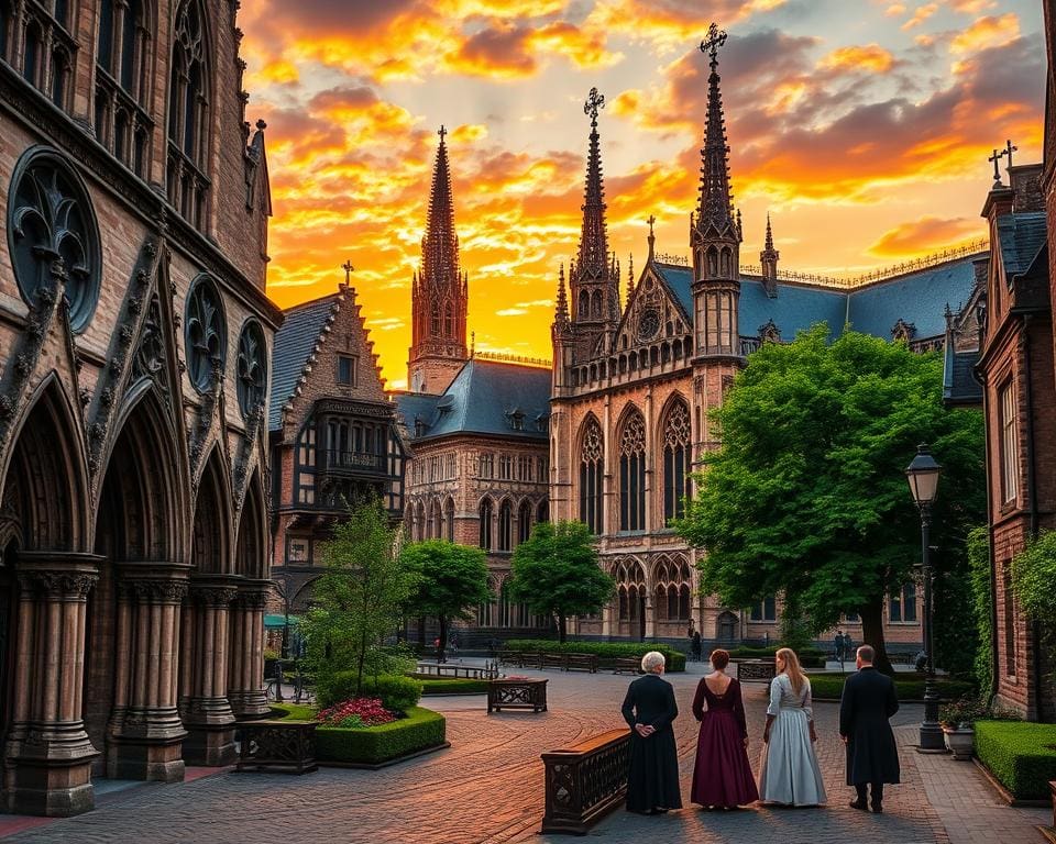 Gotische Bauwerke in Leuven, Belgien