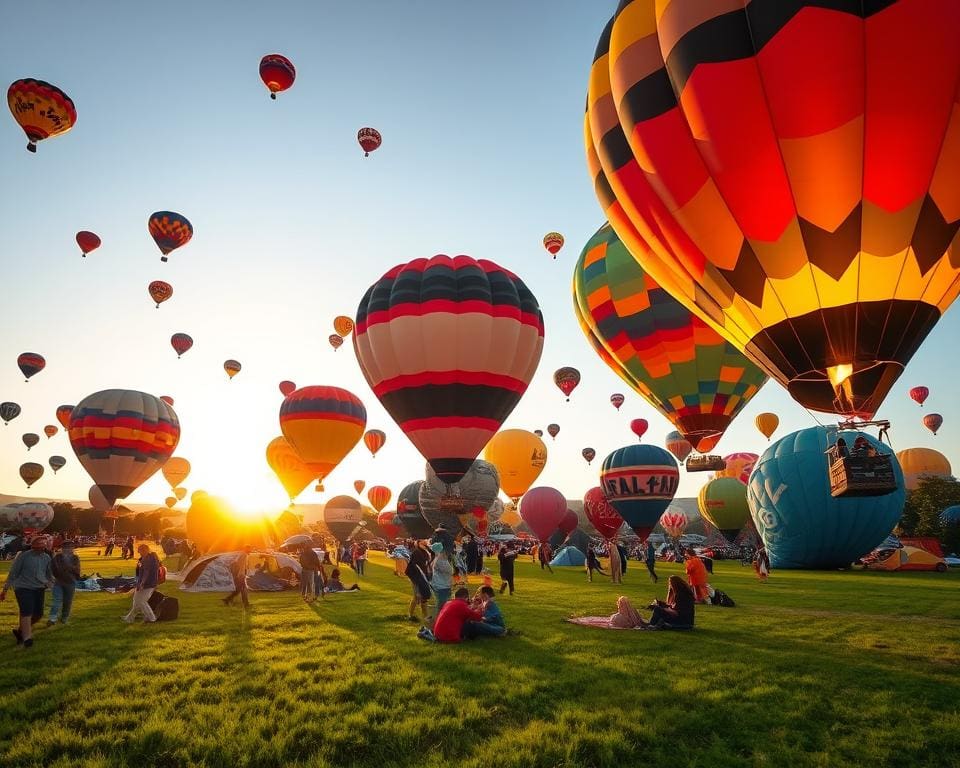 Heißluftballon Festivals Spektakel