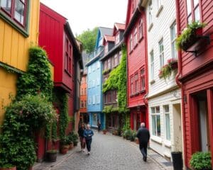 Historische Gassen in Bergen, Norwegen