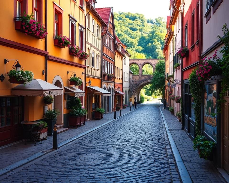 Historische Gassen in Český Krumlov, Tschechien