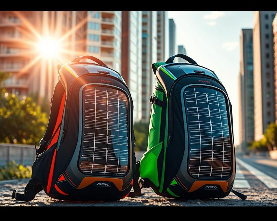 Intelligente Rucksäcke mit Solarpanel