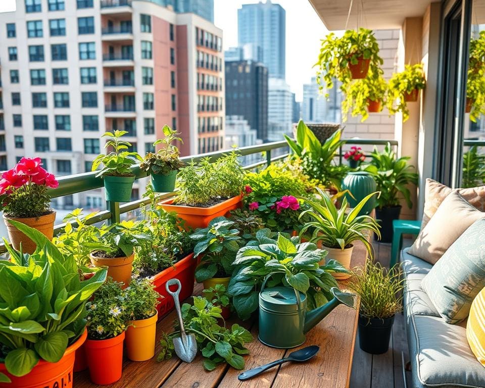 Materialien für Balkon-Gärtnerei