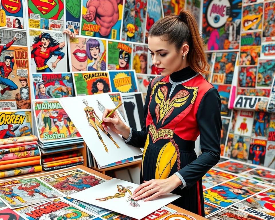 Modedesigner inspiriert von Comics