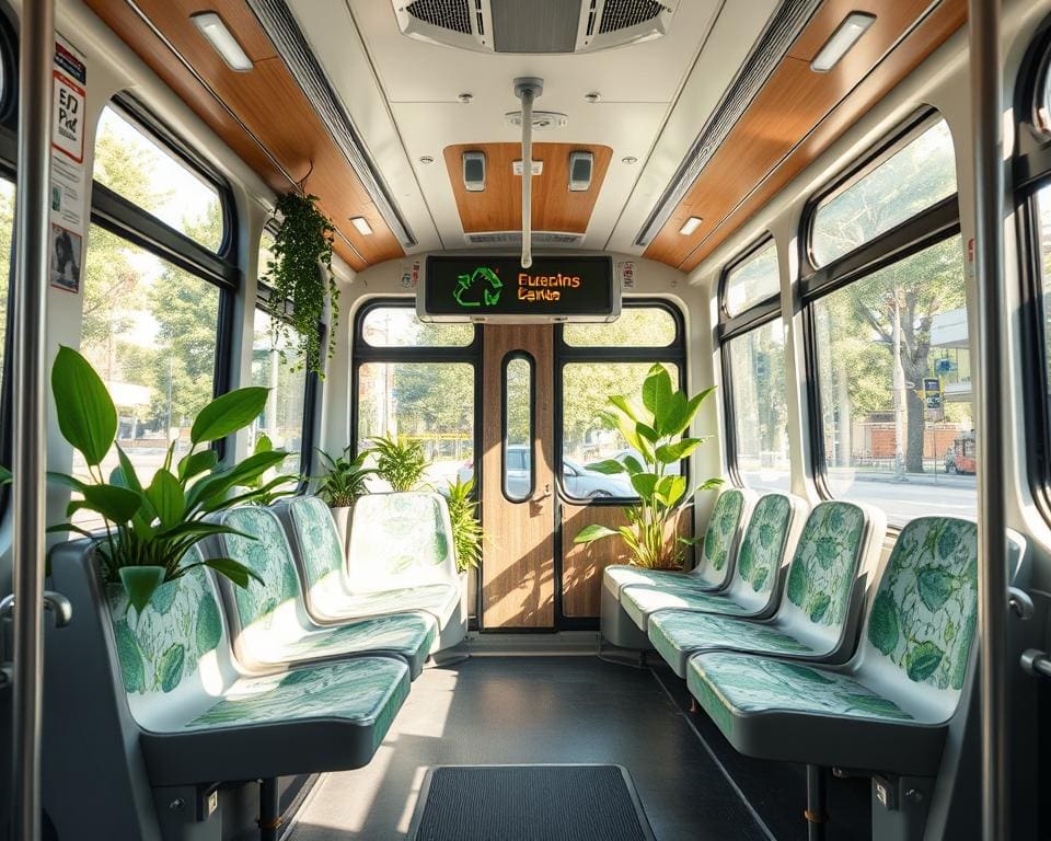 Recyclingfreundliche Materialien in Stadtbussen