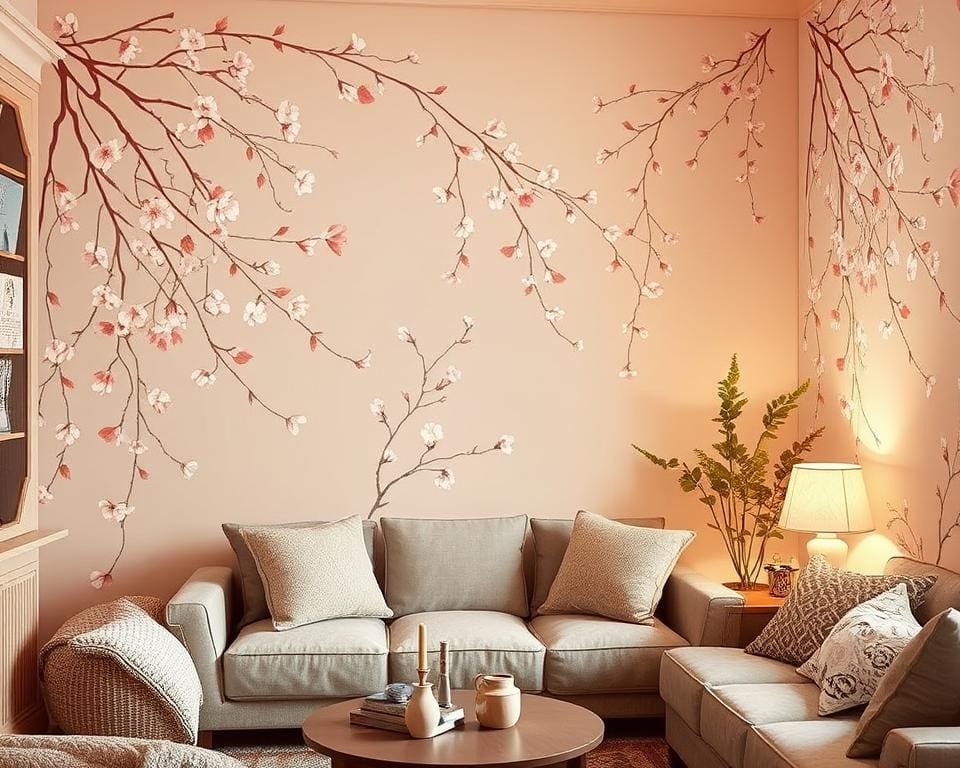 Blumenmuster Wandtattoos für verschiedene Räume