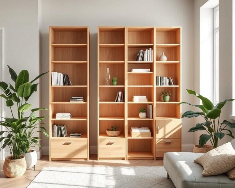 Freistehende Bücherregale im skandinavischen Design