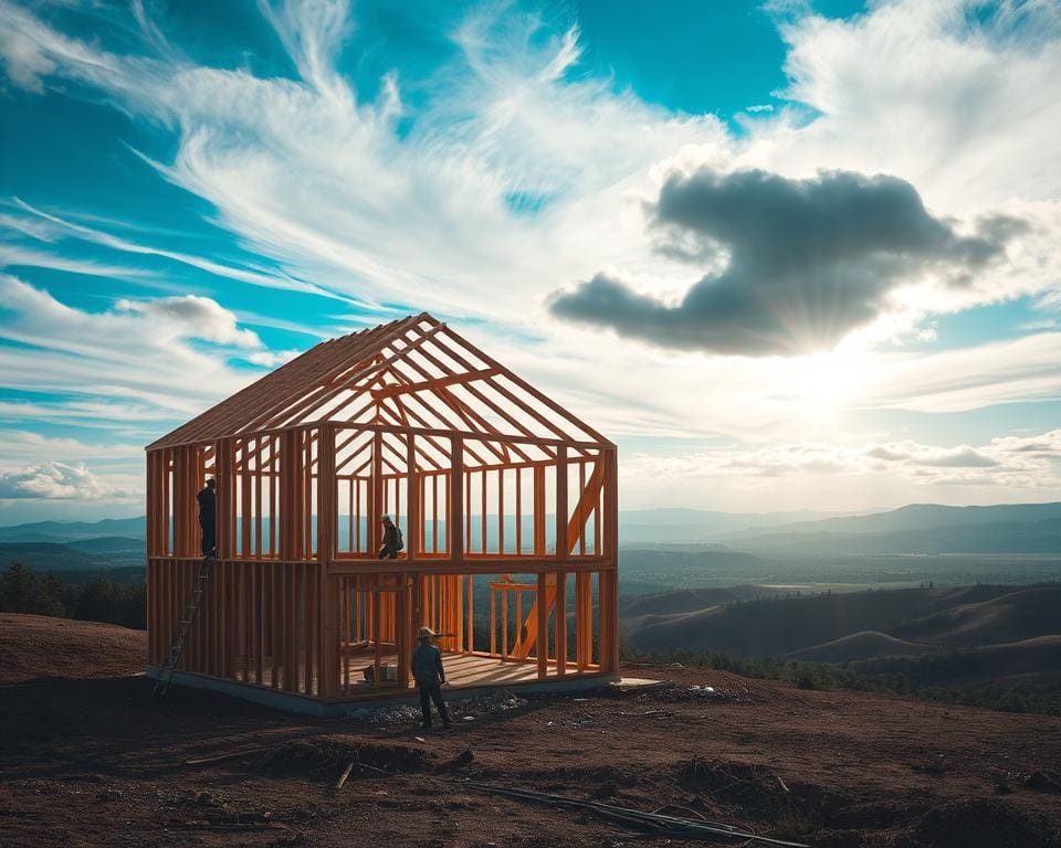 Wetterbedingungen beim Häuser bauen