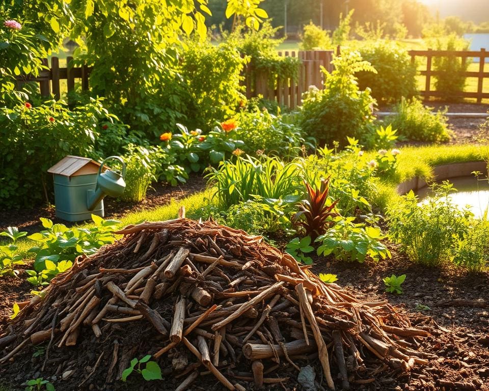 Nachhaltige Gartenpflege mit Kompostierung und Mulchen