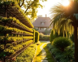 Wie unterscheiden sich Dachspalier und Palmettenspalier?