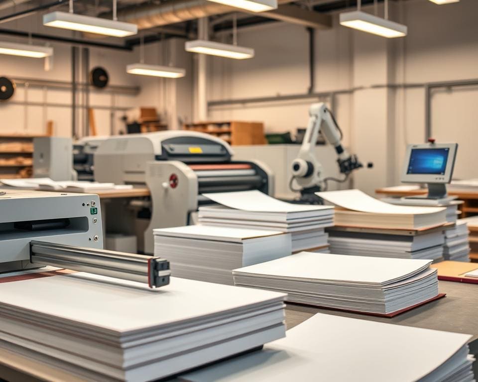 moderne Maschinen in der Buchbinderei