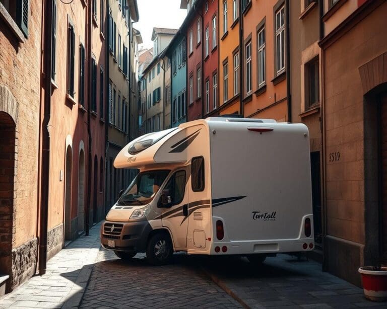 Wie parkt man mit dem Caravan in engen Altstädten?