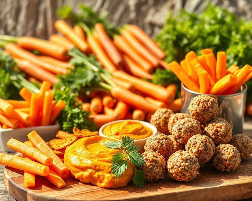 Gesunde Snack Optionen mit Karotten