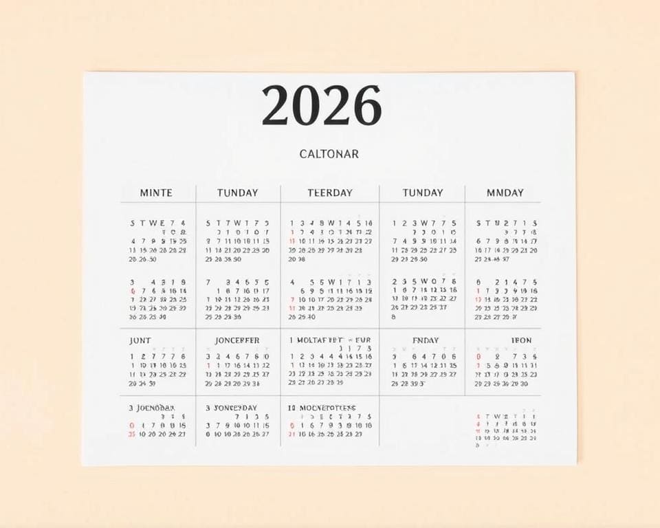 Wo finde ich einen Kalender 2026 mit Feiertagen?