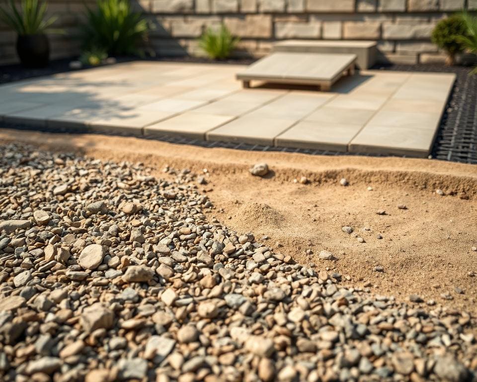 Aufbau stabiler Untergründe für Terrassenplatten