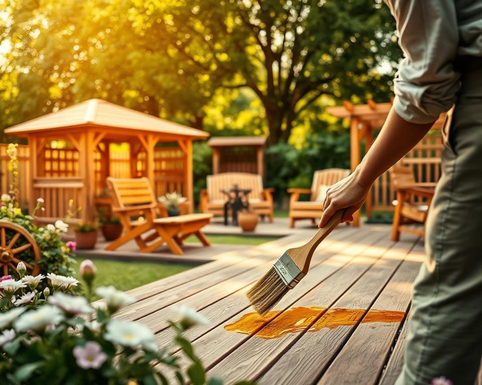 Holzelemente im Außenbereich richtig pflegen