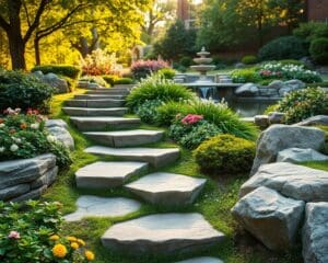 Natursteintreppen stilvoll im Garten einsetzen