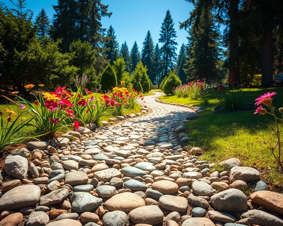 Steinarten für dekorative Gartenwege