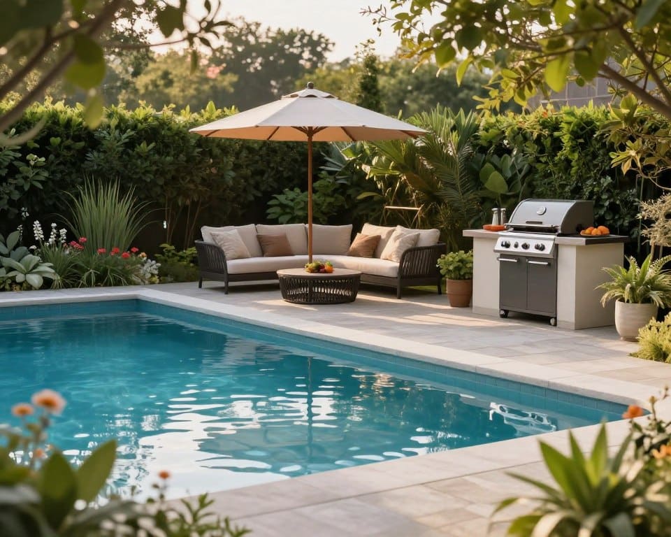 Pool und Grillbereich