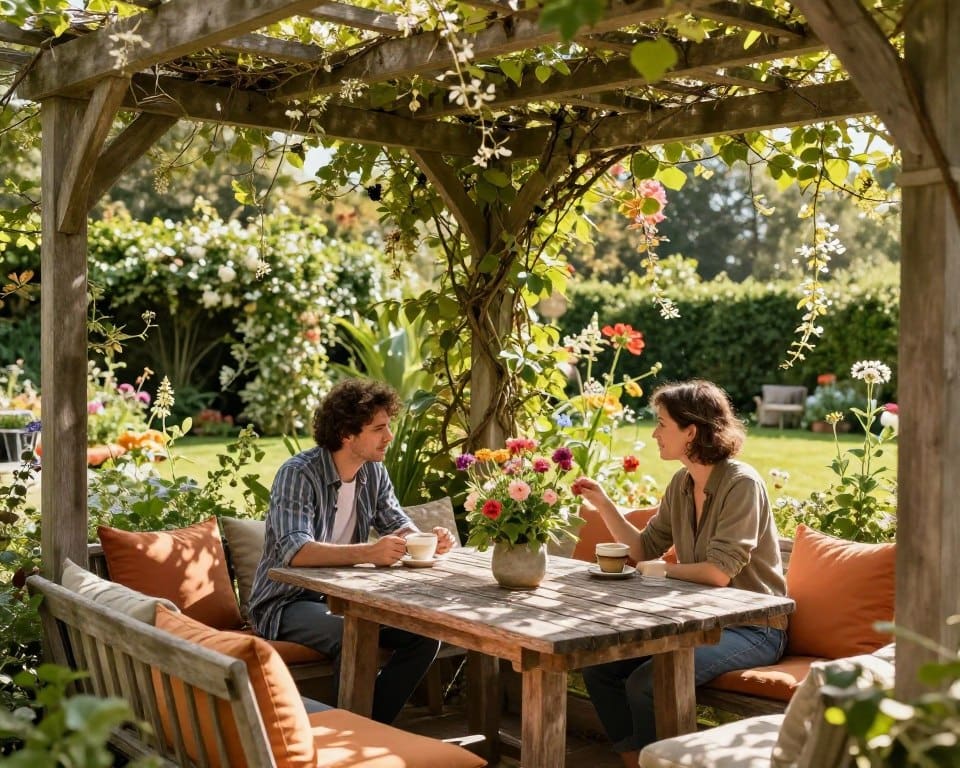 Sitzecke unter Pergola